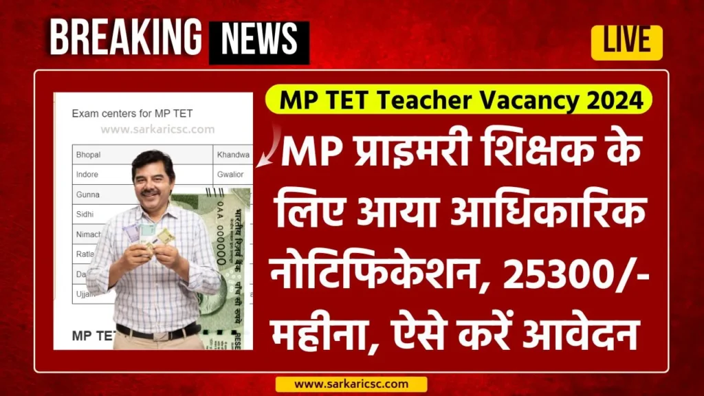 MP TET Teacher Vacancy 2024