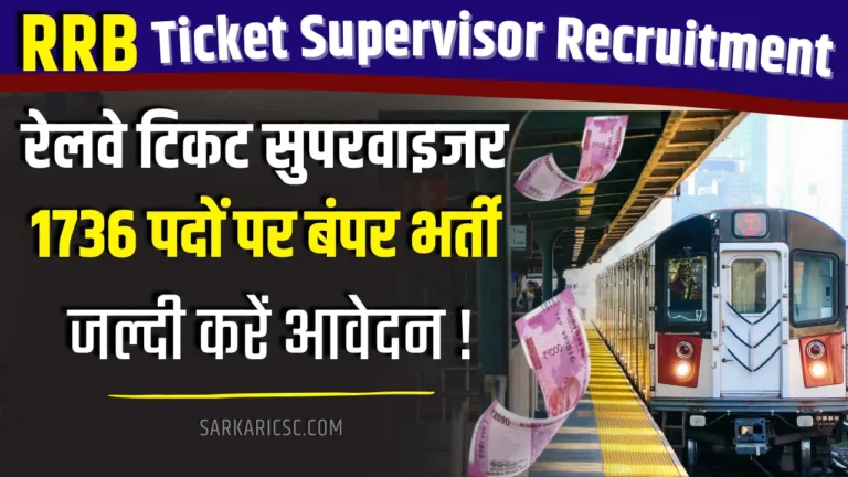 RRB Ticket Supervisor Recruitment 2024