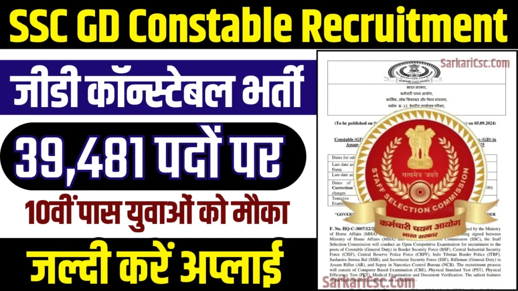 SSC GD Constable Recruitment 2025