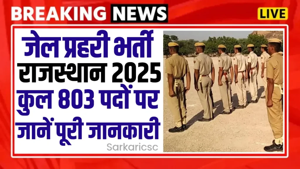 Rajasthan Jail Prahari Recruitment 2025