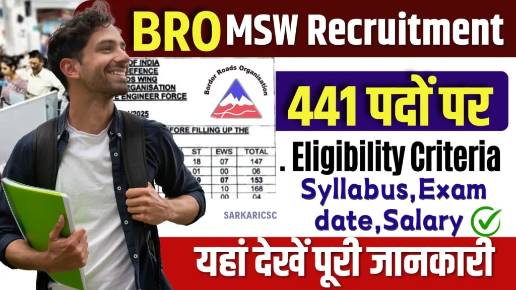 BRO MSW Recruitment 2025