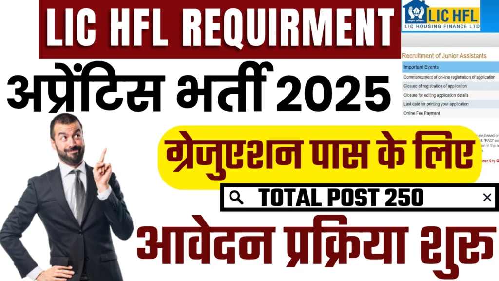 LIC HFL Recruitment 2025: ग्रेजुएट्स के लिए 250 ट्रेनी पद, अभी करें आवेदन!