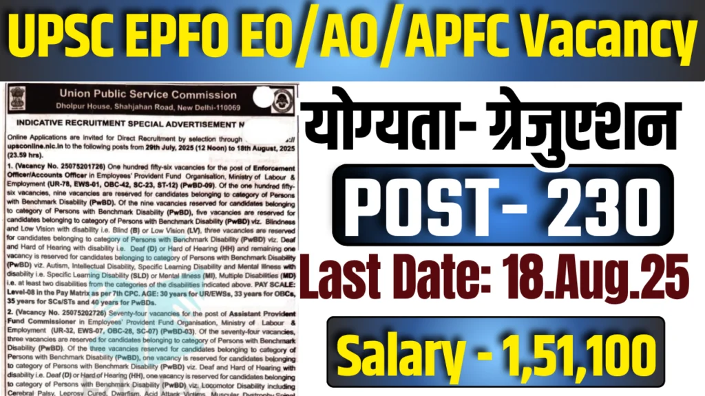 UPSC EPFO Recruitment 2025
