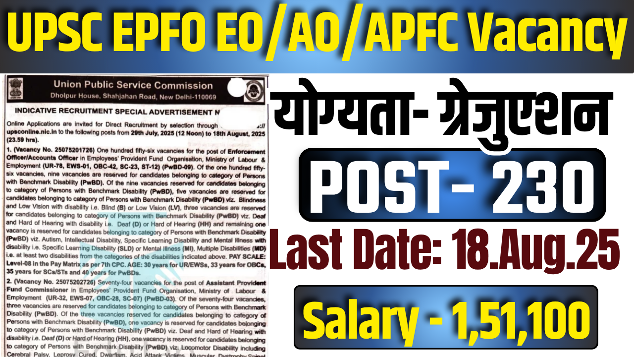 UPSC EPFO Recruitment 2025