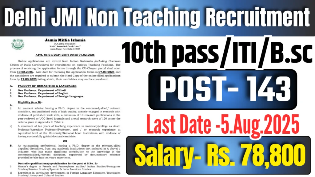 Delhi JMI Recruitment 2025