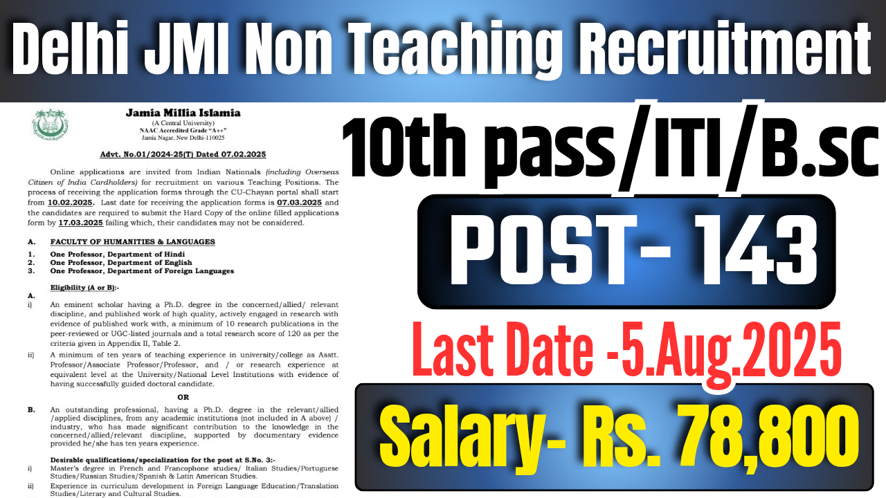 Delhi JMI Recruitment 2025