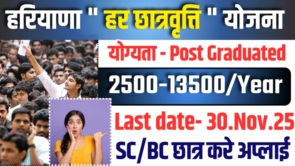 Haryana Har Chhatravratti Scholarship 2025-26