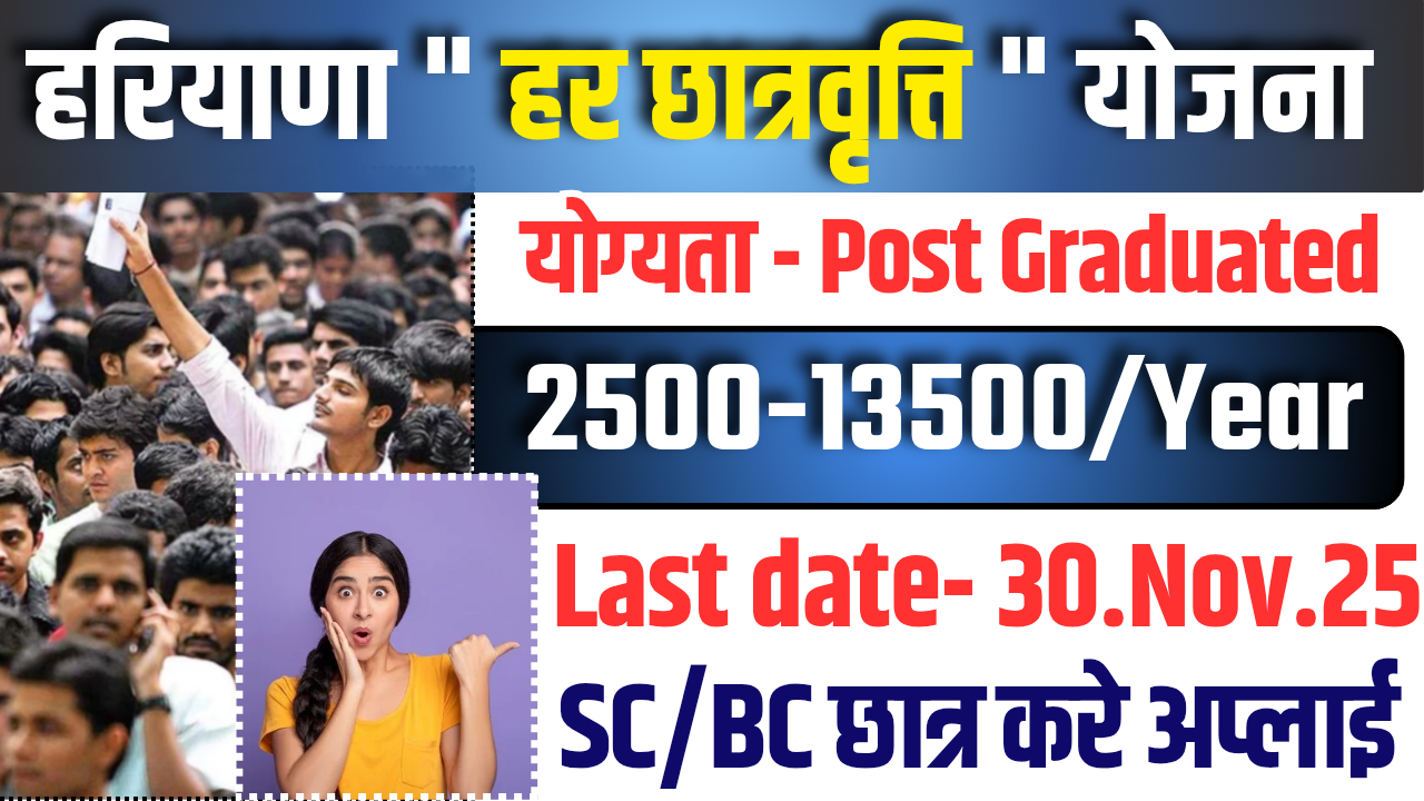 Haryana Har Chhatravratti Scholarship 2025-26