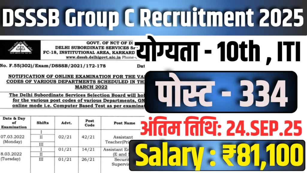 DSSSB Group C Bharti 2025