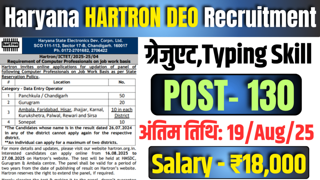 HARTRON DEO Recruitment 2025