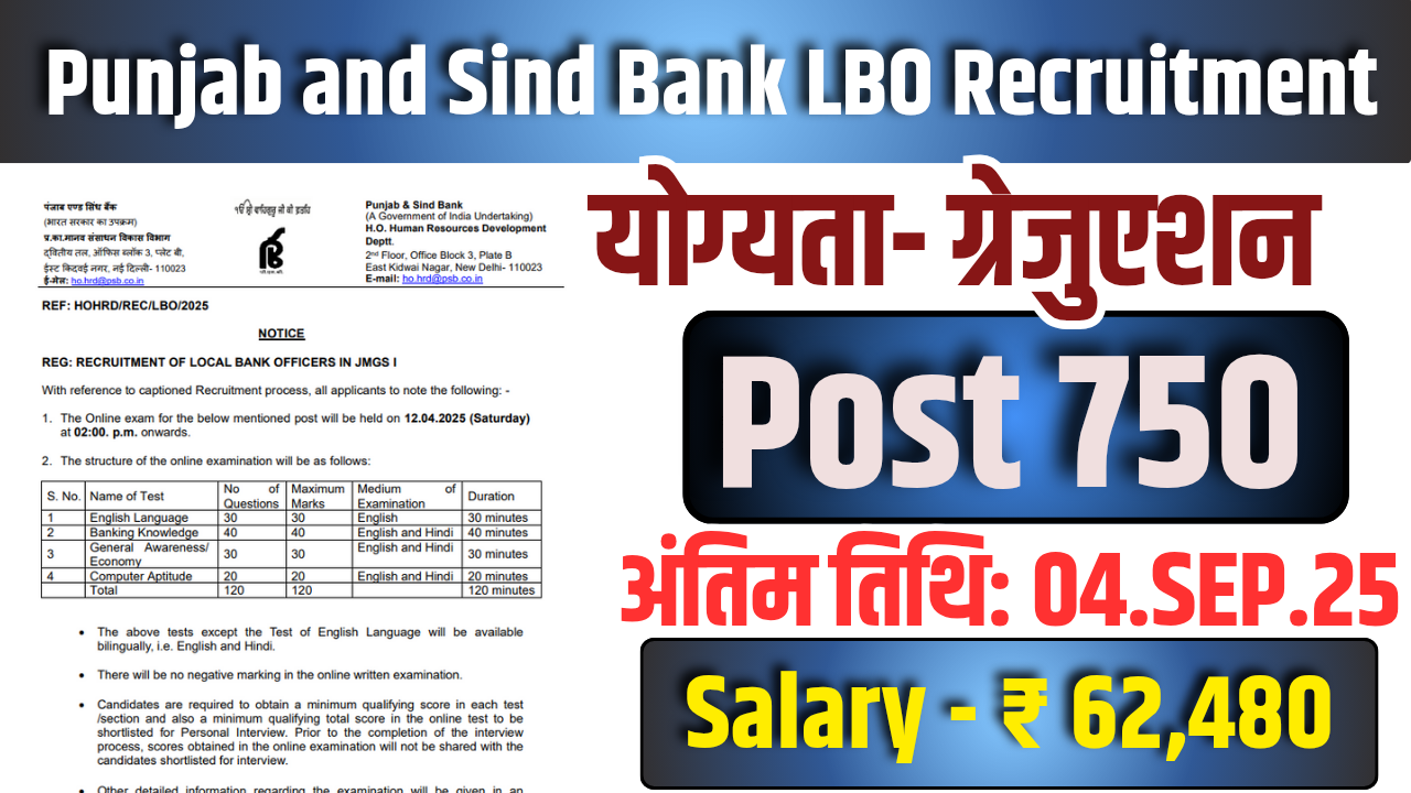 Punjab and Sind Bank LBO Recruitment 2025