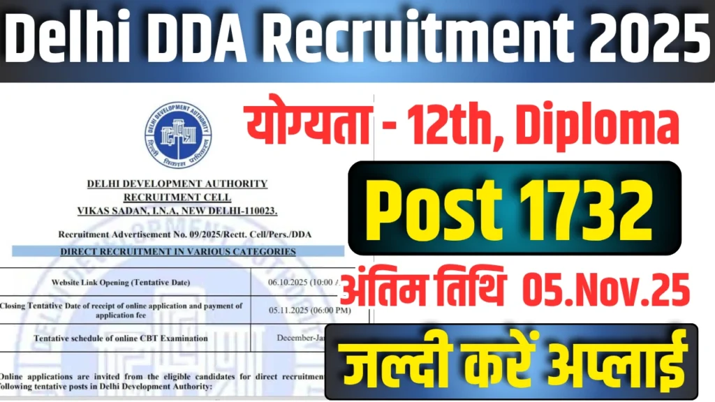 Delhi DDA Recruitment 2025