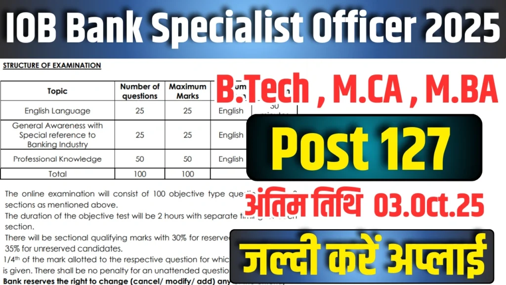 IOB Bank Recruitment 2025