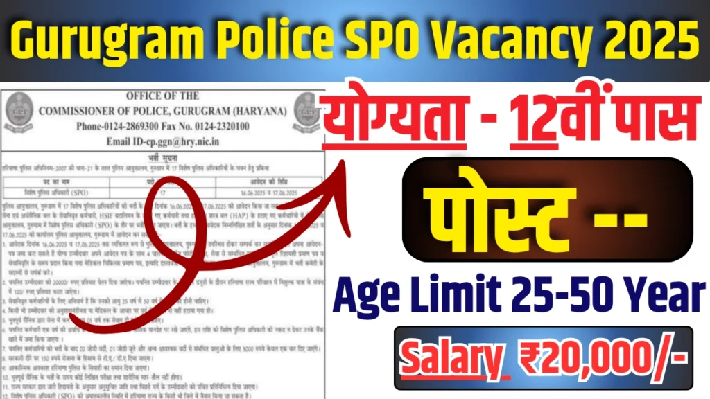 Gurugram Police SPO Vacancy 2025