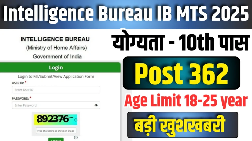Intelligence Bureau IB MTS Bharti 2025