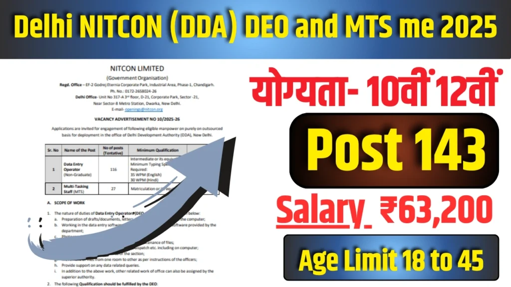 NITCON DEO and MTS Vacancy 2025