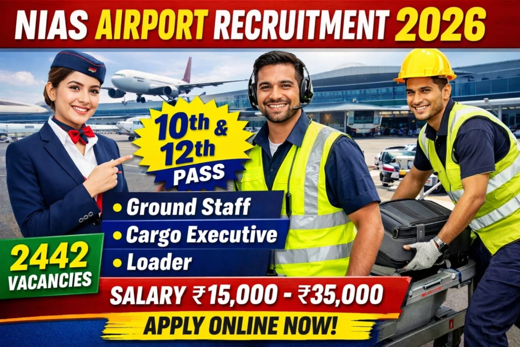 NIAS Airport Bharti 2026: 2442 पदों पर बंपर भर्ती, 10वीं-12वीं पास के लिए सुनहरा मौका