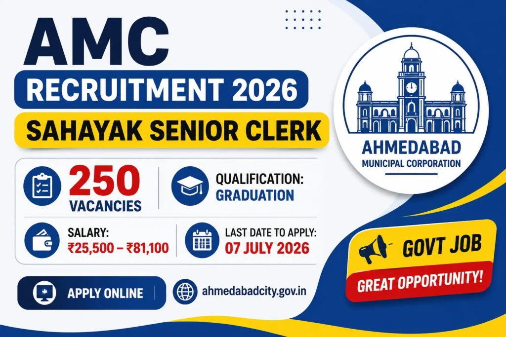 AMC Assistant Senior Clerk Vacancy 2026