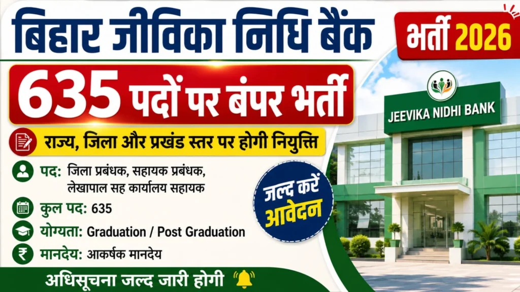 Bihar Jeevika Nidhi Bank Vacancy 2026