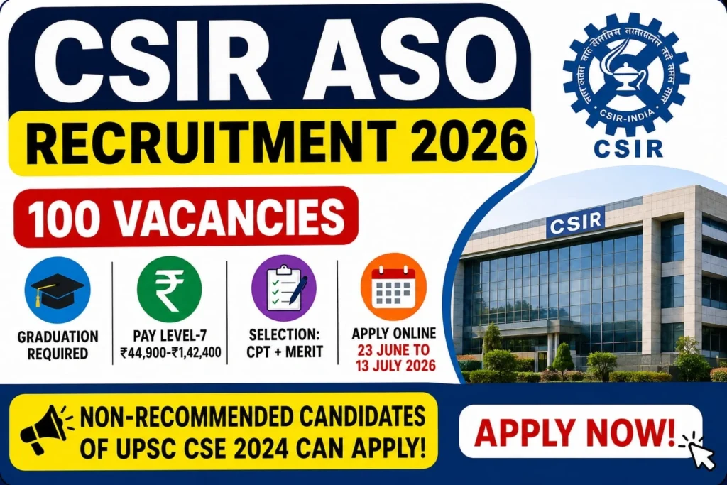 CSIR Assistant Section Officer Vacancy 2026