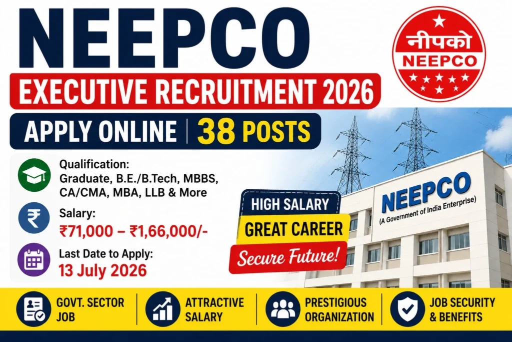 NEEPCO Executive Vacancy 2026