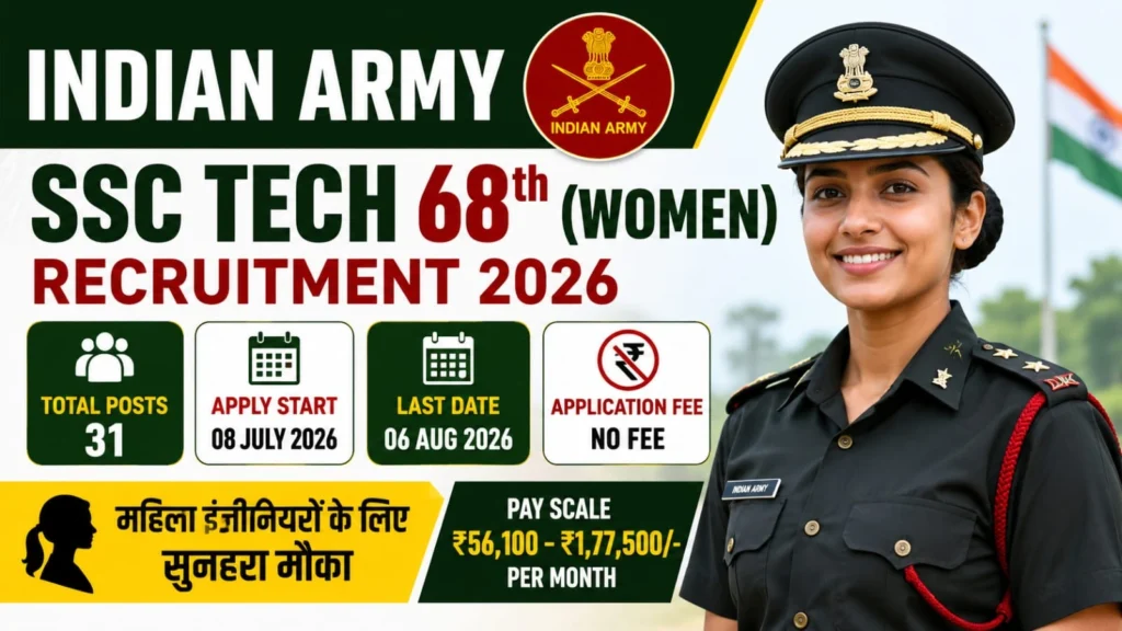 Army SSC Tech 68th (Women) Vacancy 2026