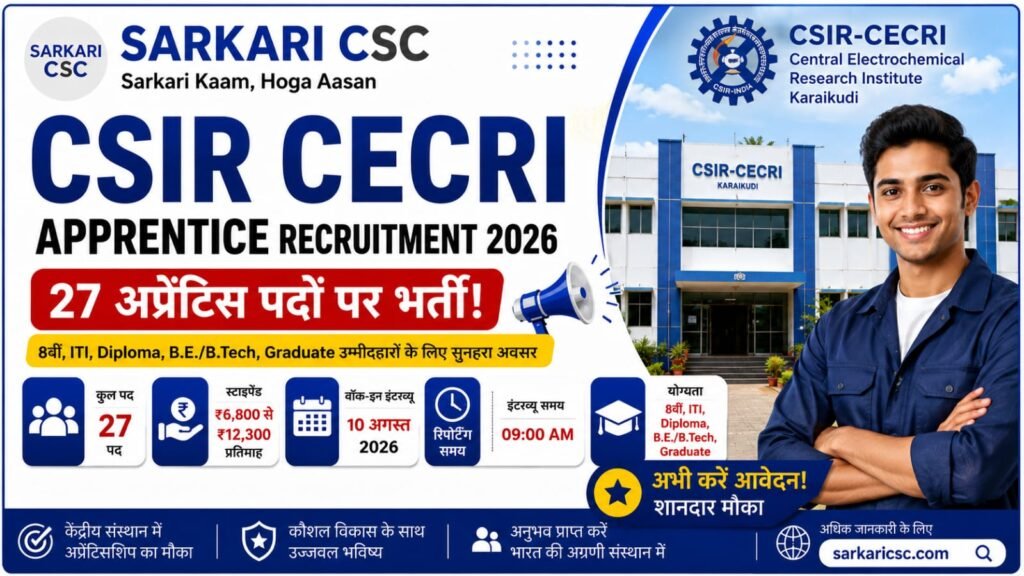 CSIR CECRI Apprentice Vacancy 2026 
