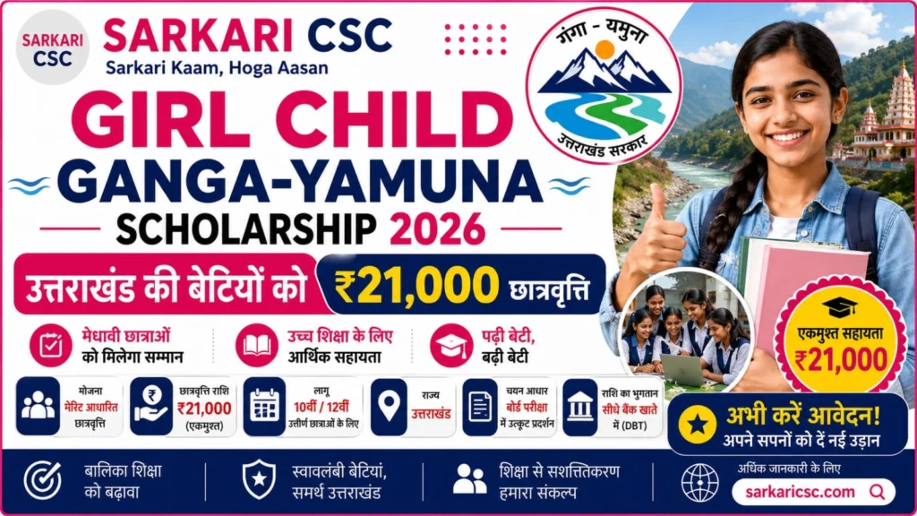 Girl Child Ganga-Yamuna Scholarship 2026