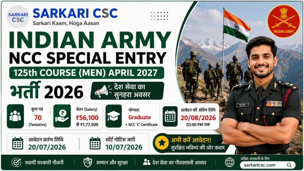 Indian Army NCC Special Entry 2026