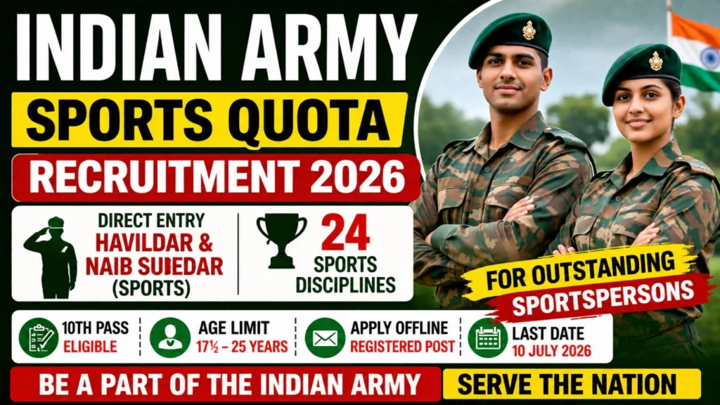 Indian Army Sports Quota Vacancy 2026