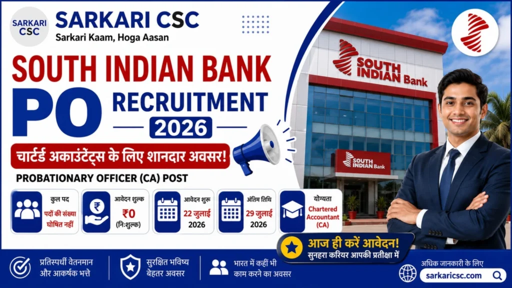 South Indian Bank PO Vacancy 2026 