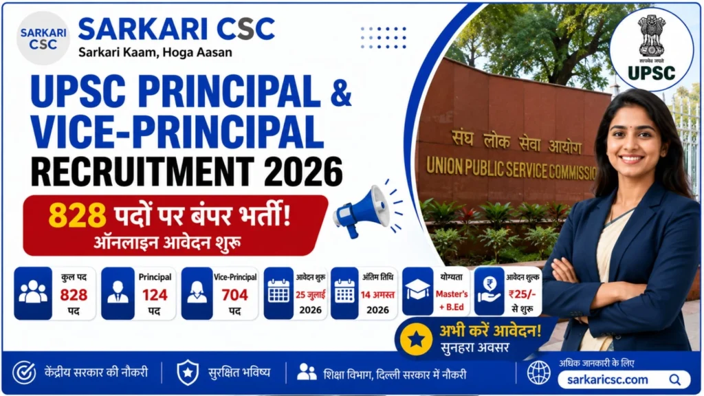 UPSC Principal & Vice-Principal Vacancy 2026