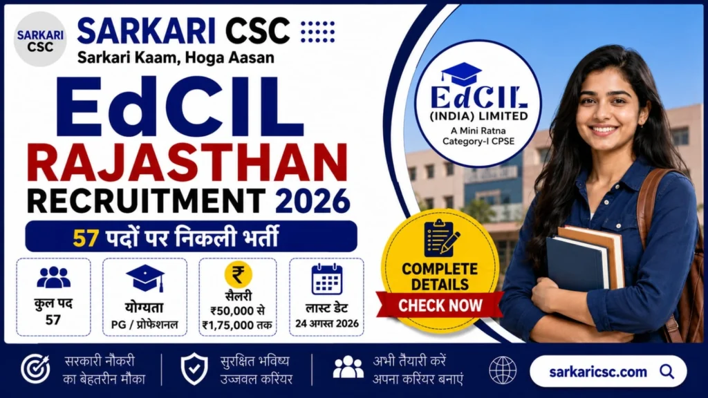 EdCIL Rajasthan Vacancy 2026