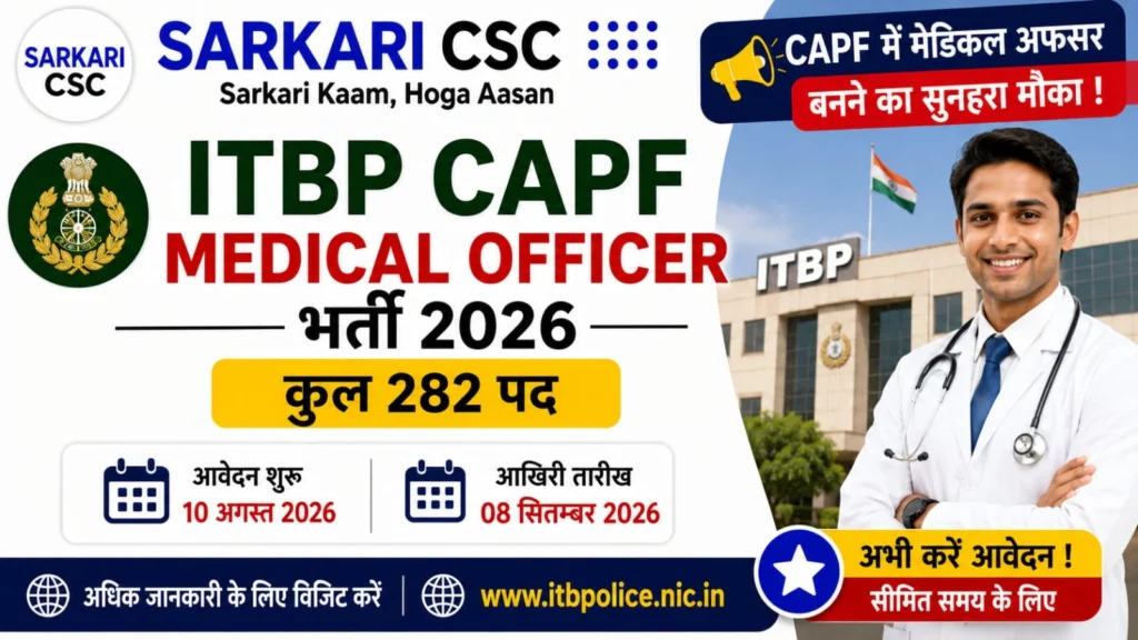 ITBP Medical Officer Vacancy 2026