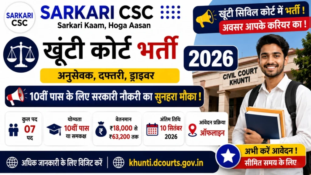 Khunti Court Vacancy 2026
