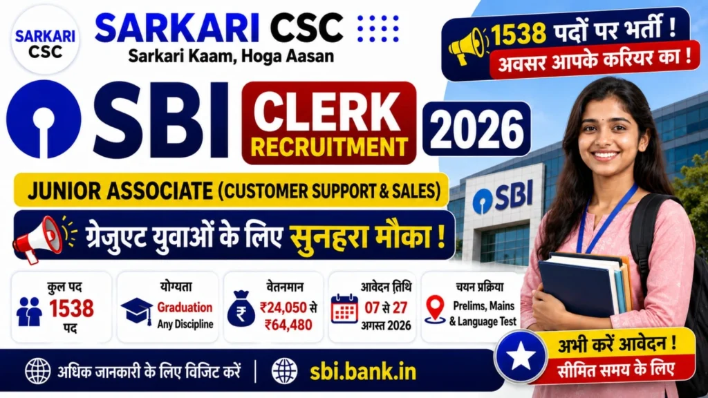 SBI Clerk Vacancy 2026