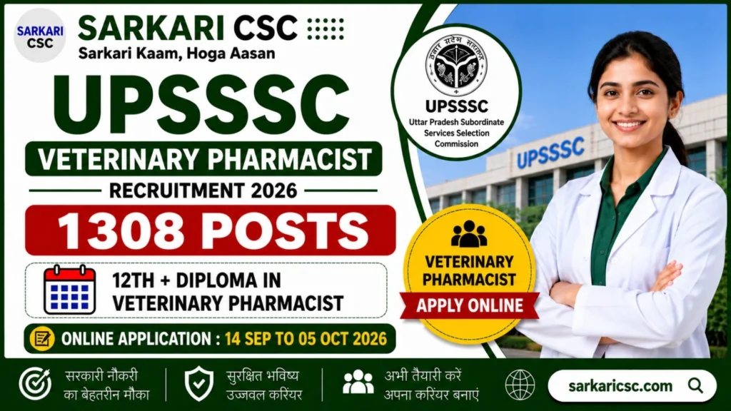 UPSSSC Veterinary Pharmacist Vacancy 2026